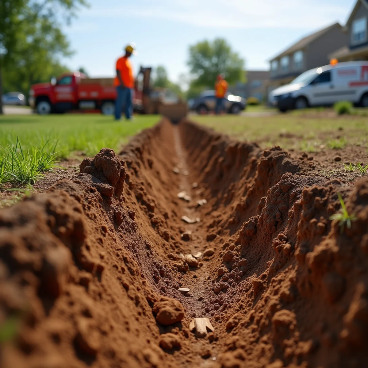 A cross-section of heavy clay soil in a freshly dug landscaping bed in Butler County, Ohio