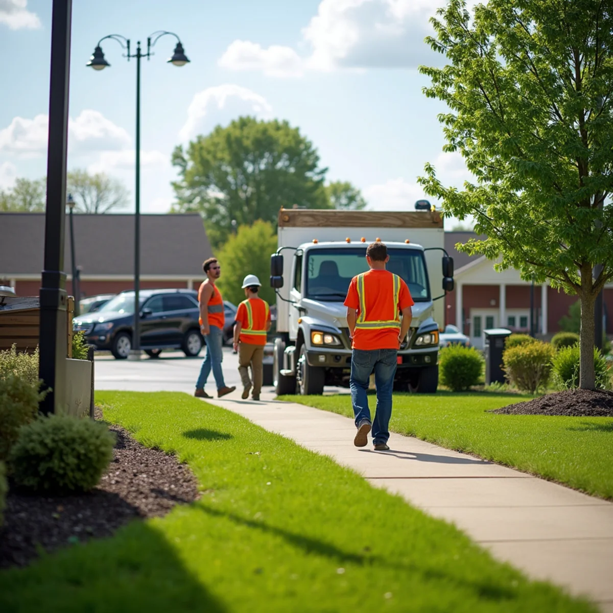 Well-maintained commercial property grounds in Hamilton, OH