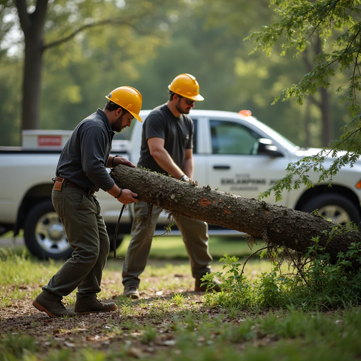 Removing a large fallen tree limb from a Butler County, OH property