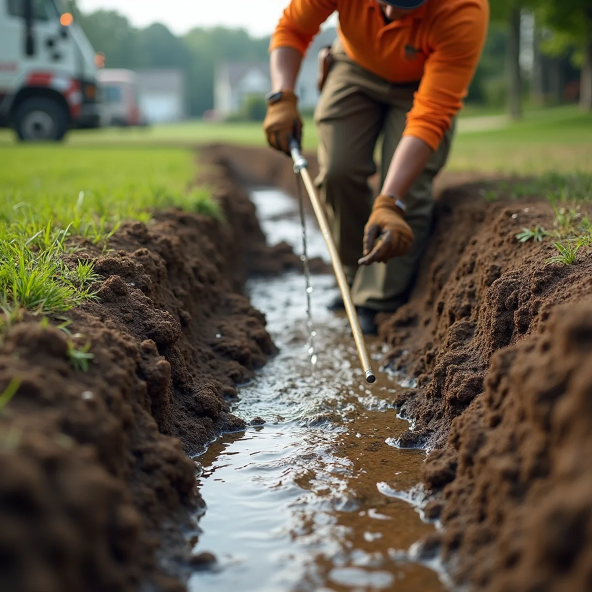 Diverting standing water away from a home foundation in Hamilton, OH